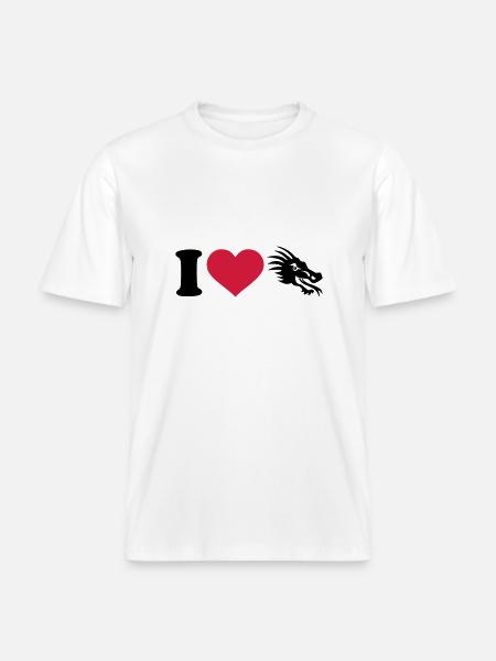 I love dragons -  RELAXED FIT Unisex Organic T-Shirt - white