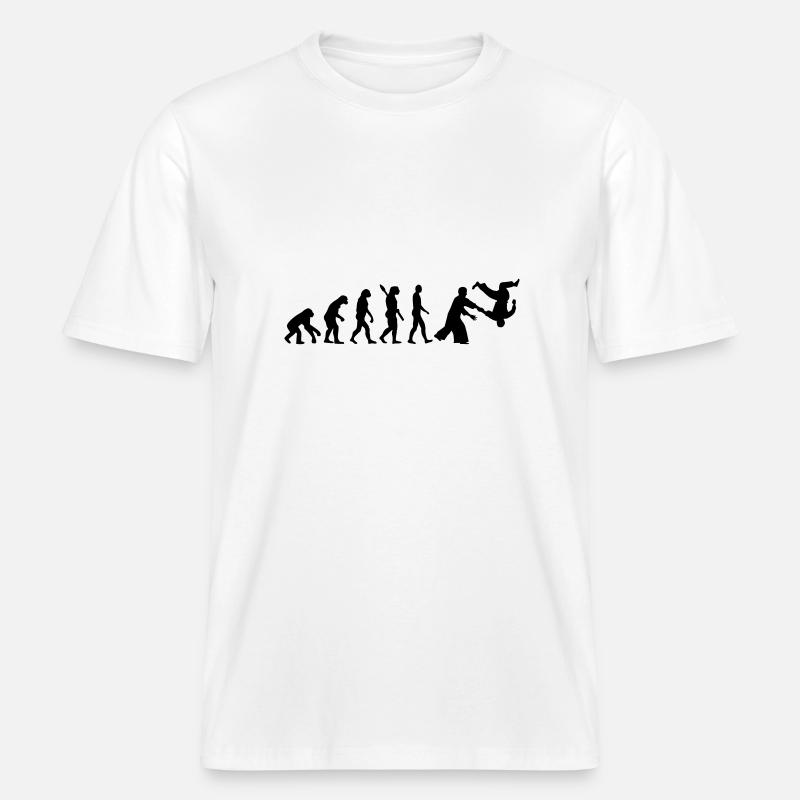 Evolution Aikido -  RELAXED FIT Unisex Organic T-Shirt - white