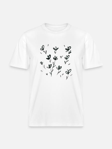 My Flower Field Scribble - RELAXED FIT Unisex Organic T-Shirt - Weiß