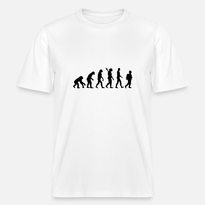 Évolution École -  T-shirt unisexe RELAXED FIT en coton bio - blanc