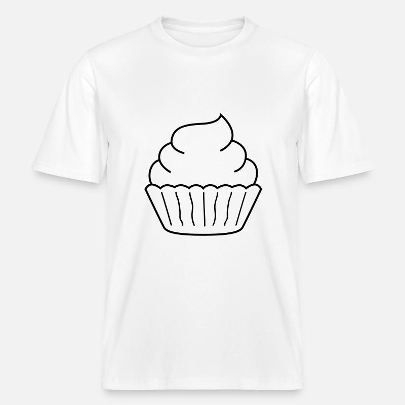 cupcake -  RELAXED FIT Unisex Organic T-Shirt - white