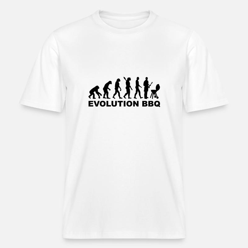 Evolution BBQ -  T-shirt unisexe RELAXED FIT en coton bio - blanc