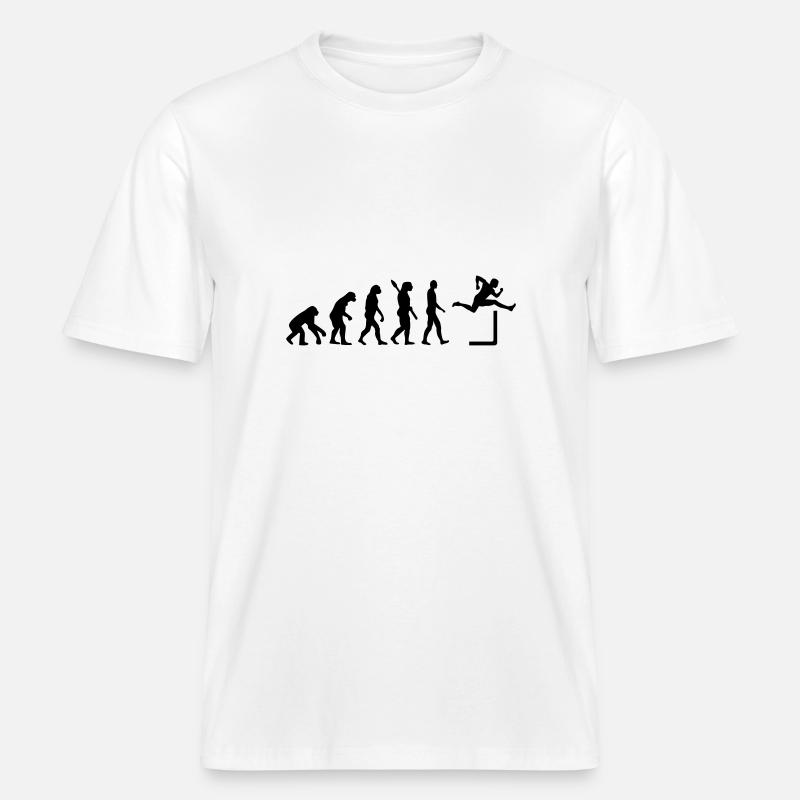 Evolution Hurdles -  RELAXED FIT Unisex Organic T-Shirt - white