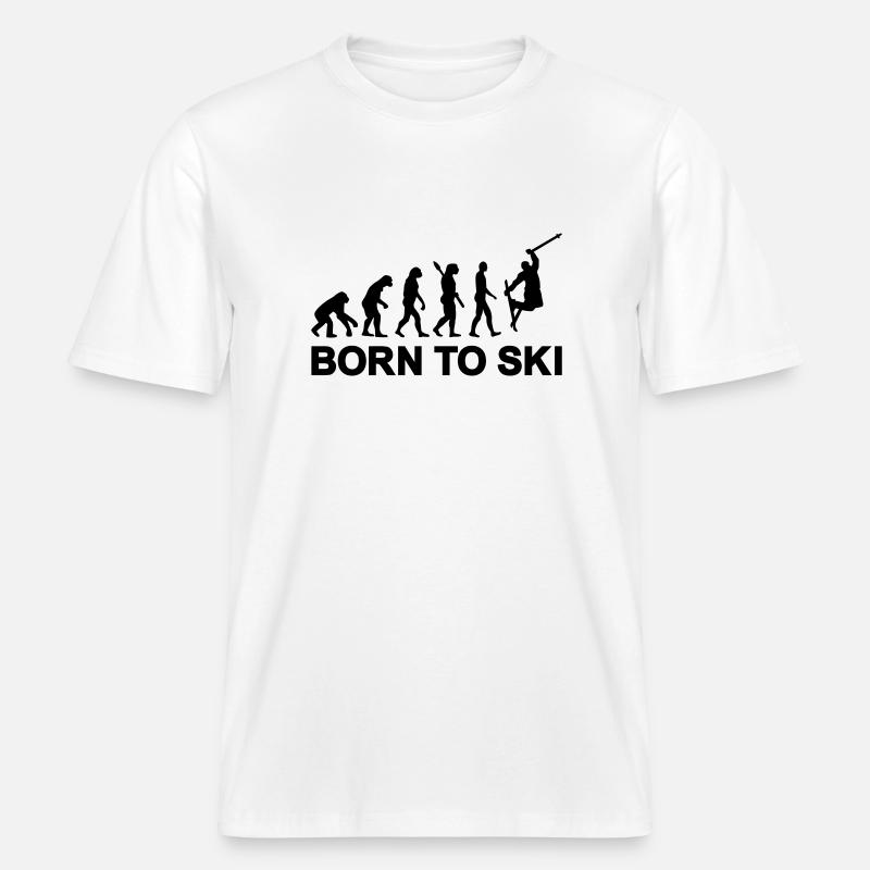 Évolution Ski -  T-shirt unisexe RELAXED FIT en coton bio - blanc