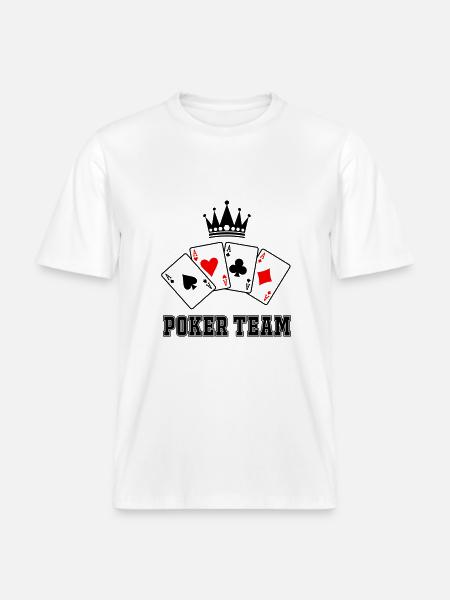 poker team -  RELAXED FIT Unisex Organic T-Shirt - Weiß