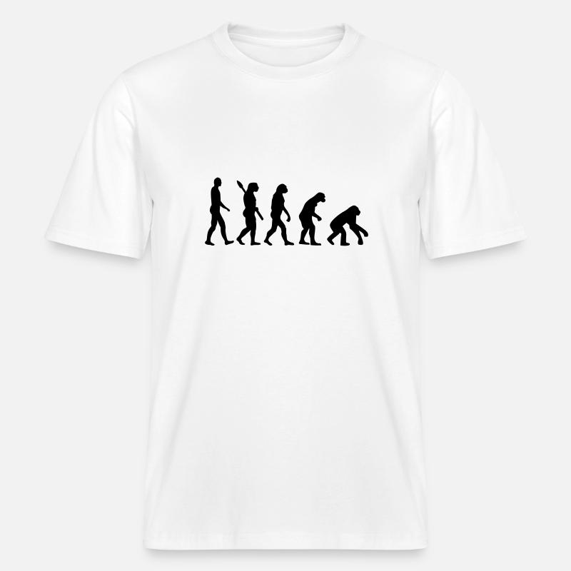 Evolution backwards -  RELAXED FIT Unisex Organic T-Shirt - white