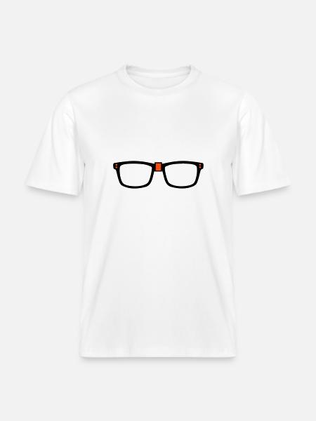 glasses - Nerd -  RELAXED FIT Unisex Organic T-Shirt - white