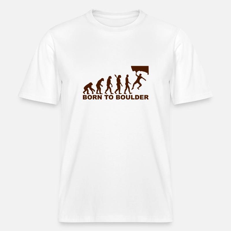 Evolution boulder -  T-shirt unisexe RELAXED FIT en coton bio - blanc