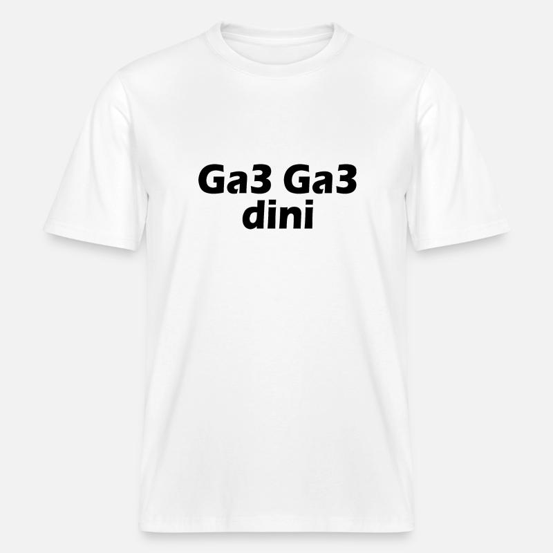 Ga3 ga3 dini -  T-shirt unisexe RELAXED FIT en coton bio - blanc