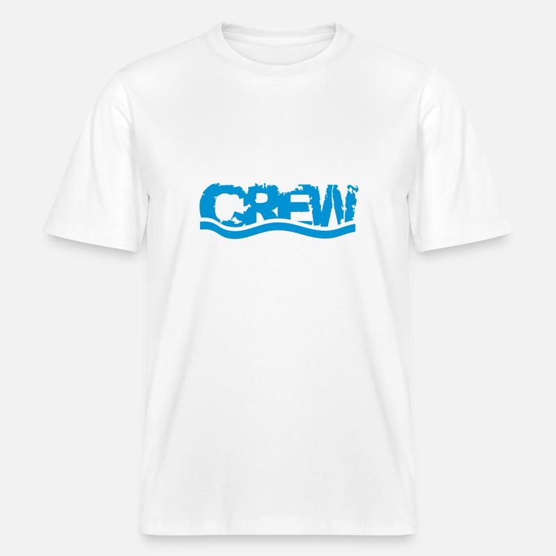 Vagues d'équipage eau logo - T-shirt unisexe RELAXED FIT en coton bio - blanc