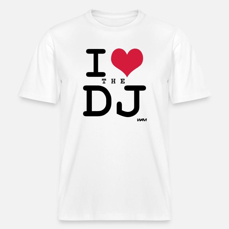 j'aime le dj par wam -  T-shirt unisexe RELAXED FIT en coton bio - blanc