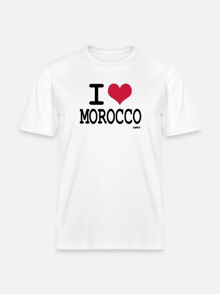 I Love Morocco - i love morocco by wam -  RELAXED FIT Unisex Organic T-Shirt - white