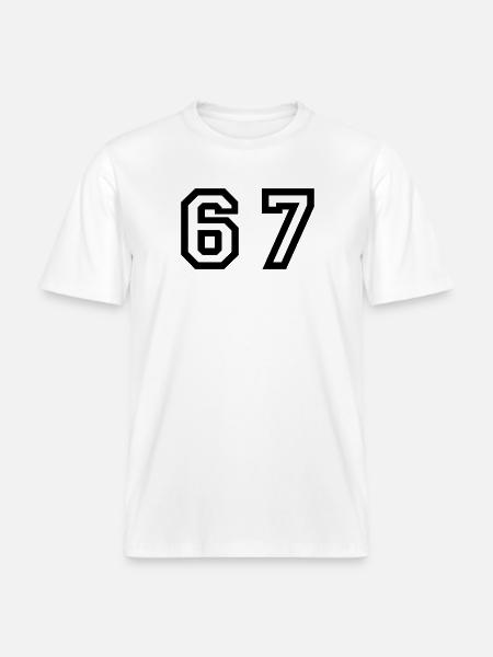 Number - 67 - Sixty Seven -  RELAXED FIT Unisex Organic T-Shirt - white