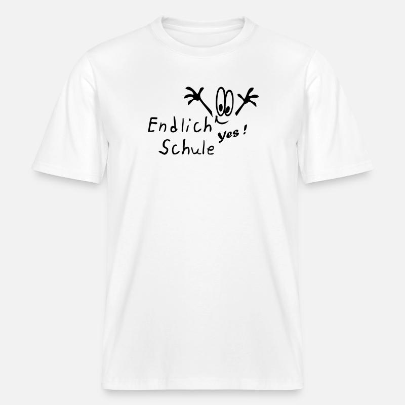 Schule, Schulanfang, Einschulung, Comic -  RELAXED FIT Unisex Organic T-Shirt - Weiß