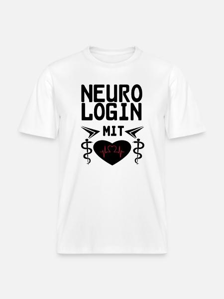 Neurologin mit Herz Geschenk - RELAXED FIT Unisex Organic T-Shirt - Weiß