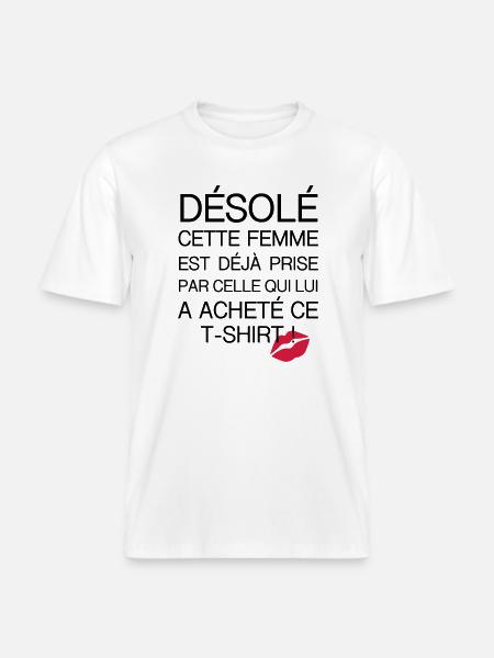 desole femme prise -  T-shirt unisexe RELAXED FIT en coton bio - blanc
