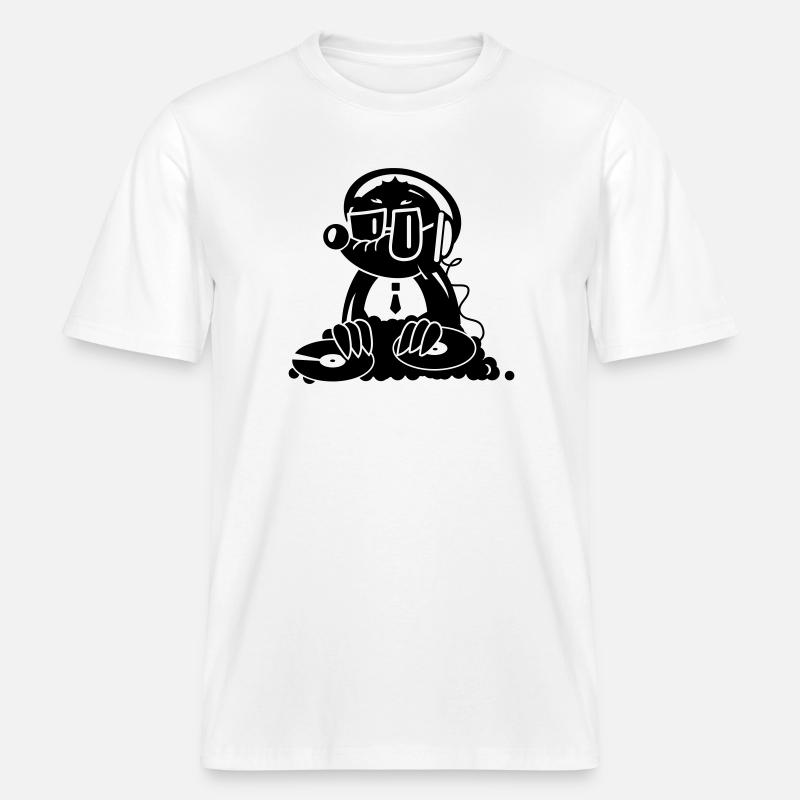 Ein Maulwurf als DJ -  RELAXED FIT Unisex Organic T-Shirt - Weiß