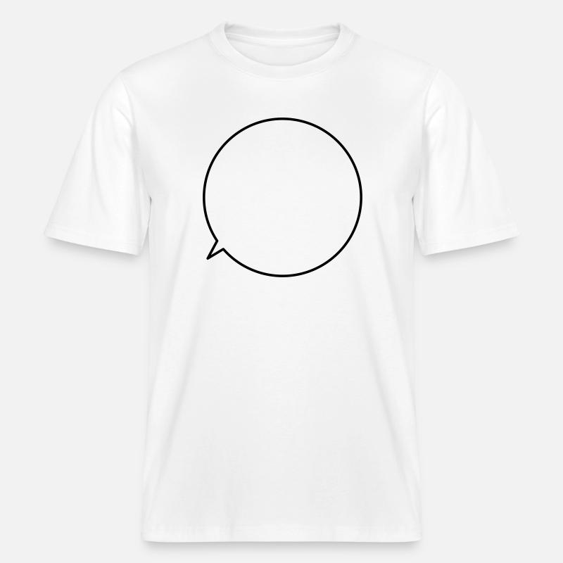 Speech bubble request text customizable -  RELAXED FIT Unisex Organic T-Shirt - white