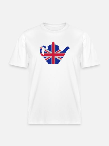British teapot 3clr - RELAXED FIT Unisex Organic T-Shirt - Weiß