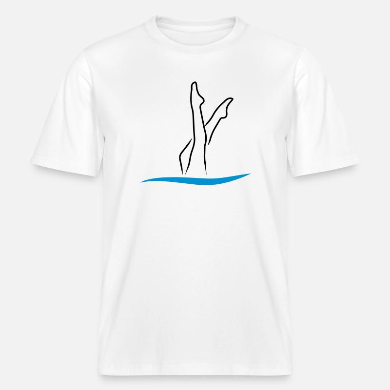 Synchronschwimmen -  RELAXED FIT Unisex Organic T-Shirt - Weiß