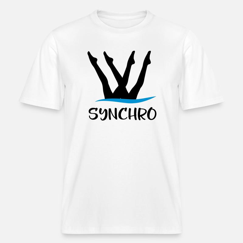 Nage synchrone -  T-shirt unisexe RELAXED FIT en coton bio - blanc