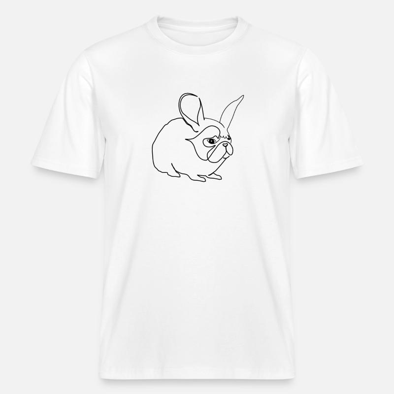 Hase oder Mops -  RELAXED FIT Unisex Organic T-Shirt - Weiß