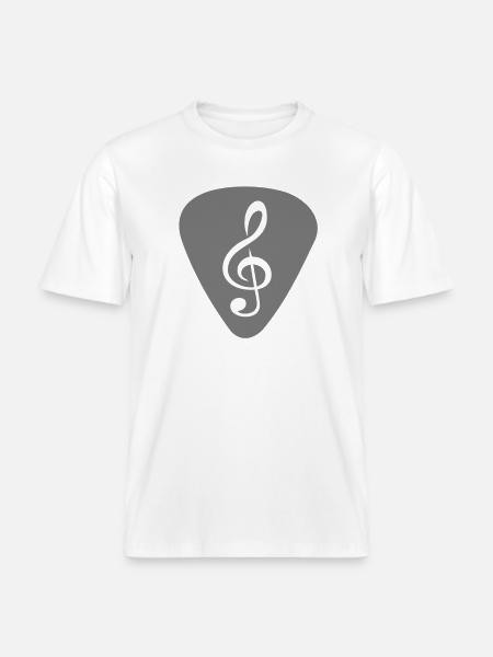 plektrum_notenschluessel -  RELAXED FIT Unisex Organic T-Shirt - white