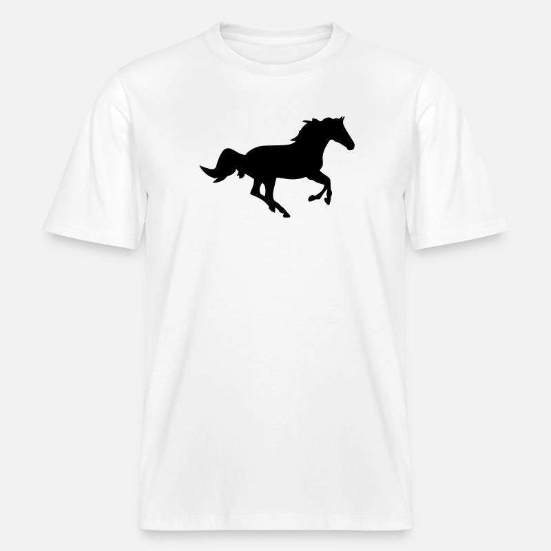 Un cheval -  T-shirt unisexe RELAXED FIT en coton bio - blanc