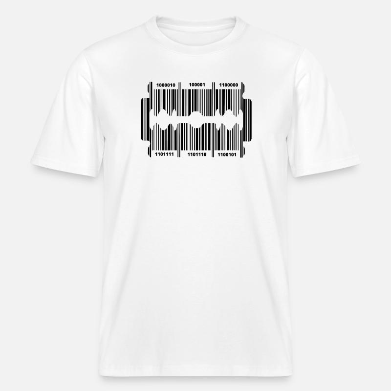 Razor blade with secret code -  RELAXED FIT Unisex Organic T-Shirt - white