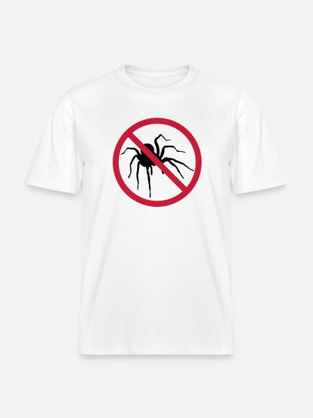 ingen edderkop forbudt skjold edderkop design cl -  Økologisk unisex T-shirt RELAXED FIT - hvid