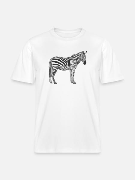 le zèbre - T-shirt unisexe RELAXED FIT en coton bio - blanc