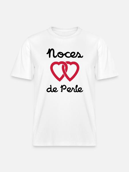 Noces de Perle -  T-shirt unisexe RELAXED FIT en coton bio - blanc