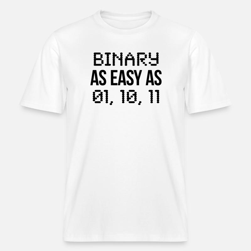 code binaire -  T-shirt unisexe RELAXED FIT en coton bio - blanc