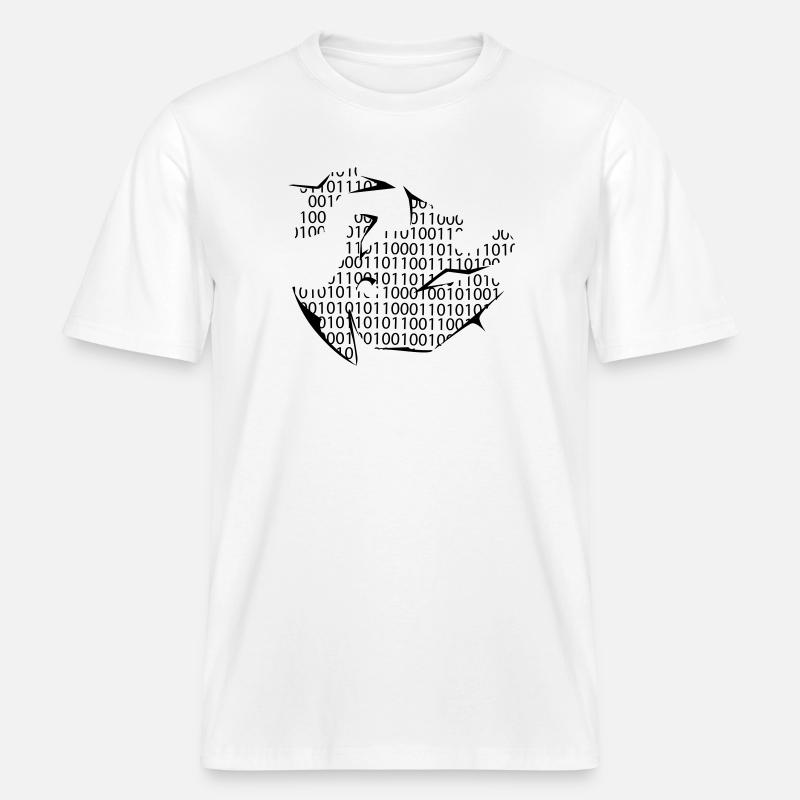 binary code -  RELAXED FIT Unisex Organic T-Shirt - white