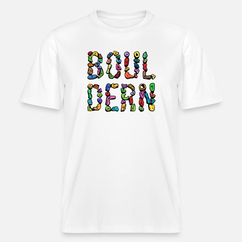 Bouldering boulder climbing scripture mountaineering -  RELAXED FIT Unisex Organic T-Shirt - white