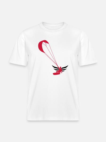 Kiteboarding / Kitesurfing / Kitesurf / - T-shirt unisexe RELAXED FIT en coton bio - blanc