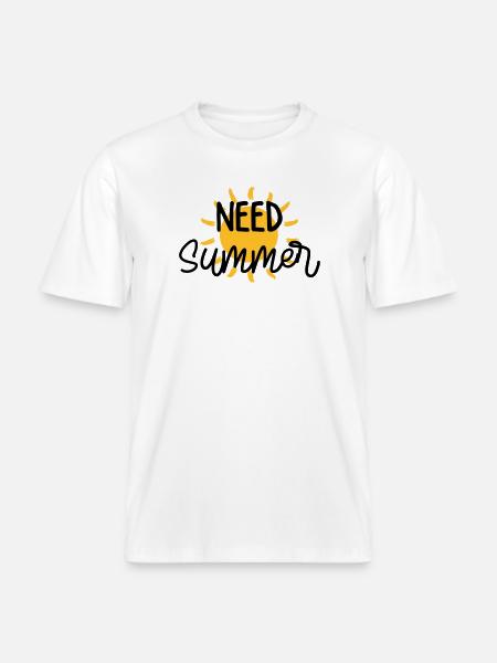 été / vacances / plage / soleil / mer - T-shirt unisexe RELAXED FIT en coton bio - blanc