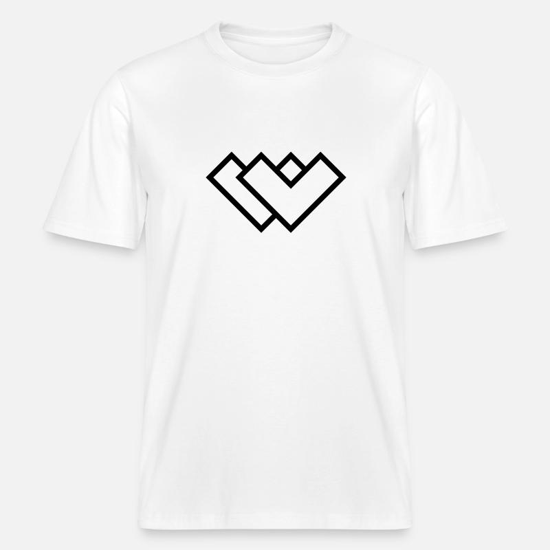 Logo W -  T-shirt unisexe RELAXED FIT en coton bio - blanc