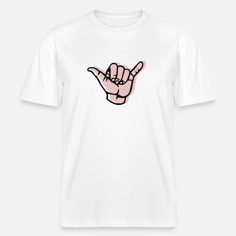 Décalage à la main -  T-shirt unisexe RELAXED FIT en coton bio - blanc