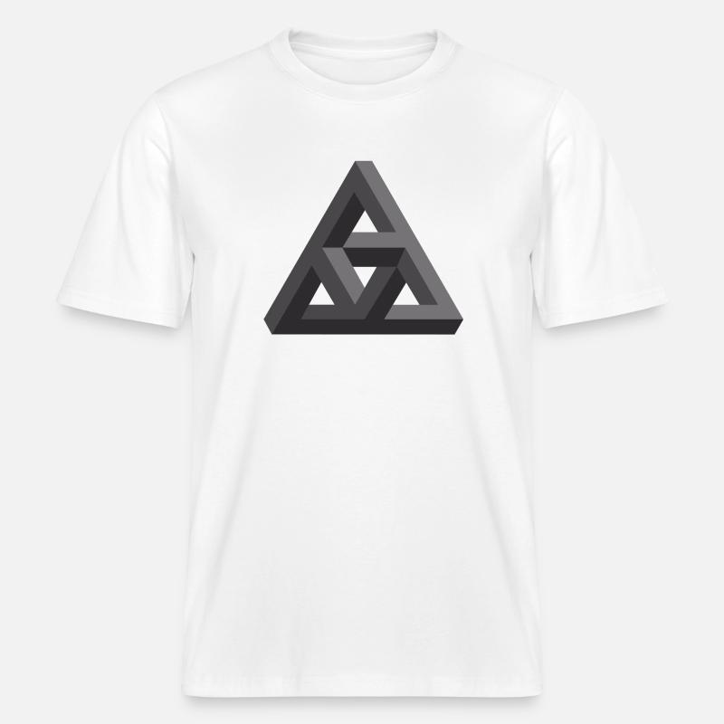 Abstract Geometry Pattern in Gray -  RELAXED FIT Unisex Organic T-Shirt - white