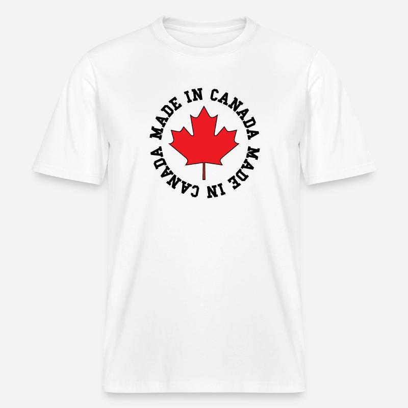 Made in Canada – Ahornblatt Statement -  RELAXED FIT Unisex Organic T-Shirt - Weiß