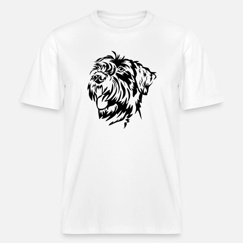Tête de schnauzer géant -  T-shirt unisexe RELAXED FIT en coton bio - blanc