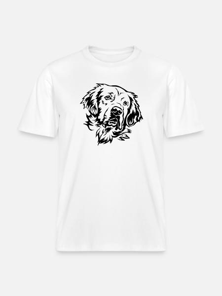 Golden Retriever Head -  RELAXED FIT Unisex Organic T-Shirt - white
