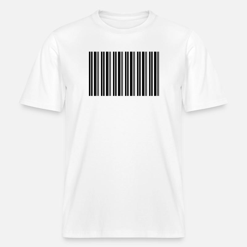 Barcode Strichcode Nerd IT Technik Design -  RELAXED FIT Unisex Organic T-Shirt - Weiß