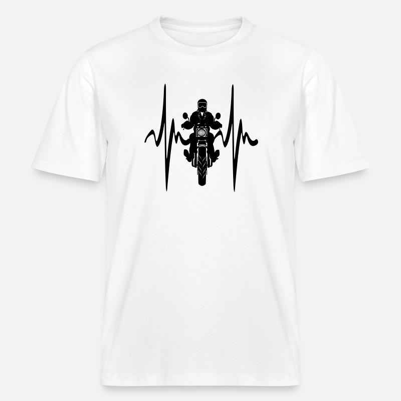 Motorische Frontansicht Cardio-Herzfrequenz -  RELAXED FIT Unisex Organic T-Shirt - Weiß