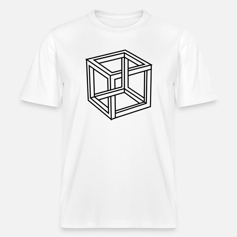 Esher unmöglicher Block oder Quadrat -  RELAXED FIT Unisex Organic T-Shirt - Weiß