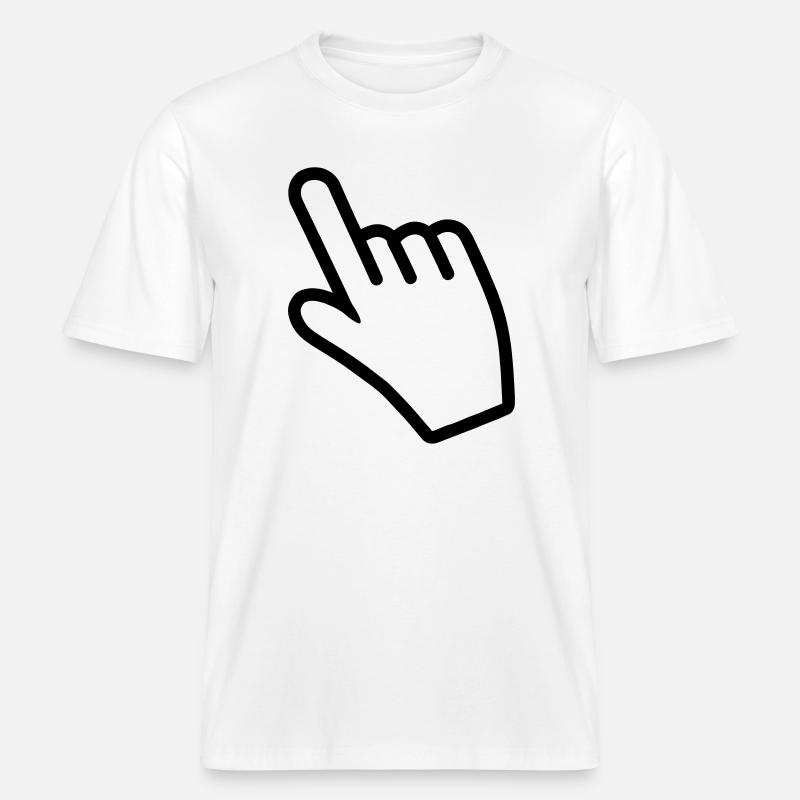 Main pointant quelque chose avec l’index - T-shirt unisexe RELAXED FIT en coton bio - blanc