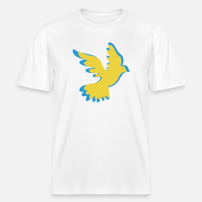 Ukraine Colombe de la Paix - T-shirt unisexe RELAXED FIT en coton bio - blanc