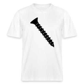 Schraube -  RELAXED FIT Unisex Organic T-Shirt - Weiß - Vorne - Alina (178cm) & Michal (187cm)
