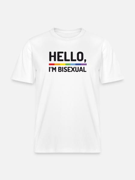 Hello, I’m Bisexual -  RELAXED FIT Unisex Organic T-Shirt - white